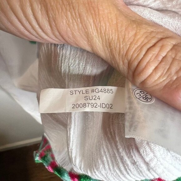 J.Crew $90 Womens Fringed Beach Tunic White Size L G4885 - Picture 6 of 7